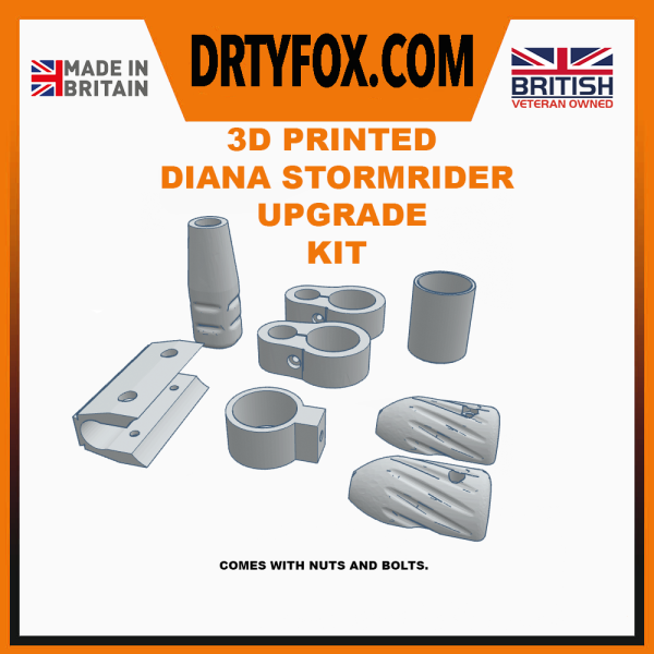 3D PRINTED DIANA STORMRIDER UPGRADE KIT, BARREL BAND, BOLT HANDLE, RAIL
