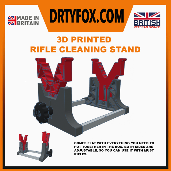 3D Printed with metal bars and metal bolts Adjustable Gun cleaning