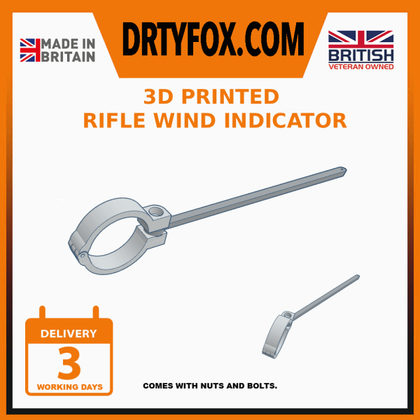 Carbon Fibre Sports Rifle 180* Wind indicators