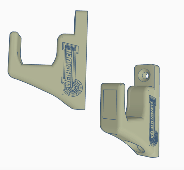 3D Printed Weirauch Logo Wall Mount Rack Display Storage Hooks - Image 3