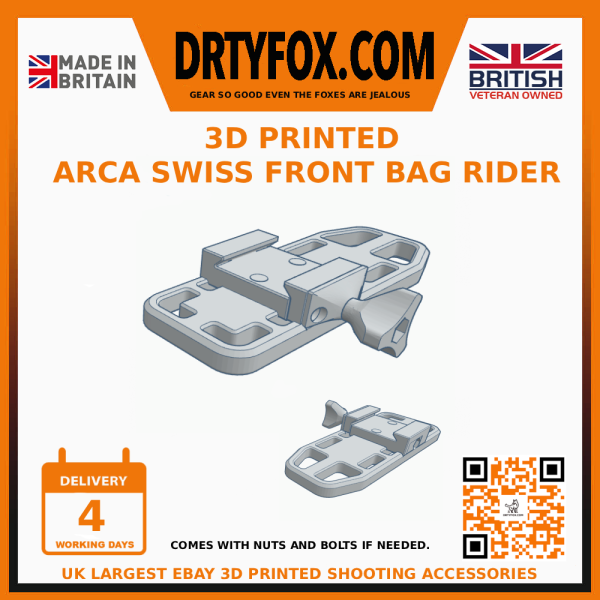 3D printed Arca swiss fitment Bag Rider Front Plate