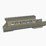 Tan-colored rail system for firearms with a textured surface and multiple attachment points.