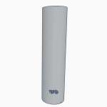 A cylindrical container with a simple design and a logo at the base, rendered in a 3D style.