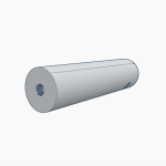 3D rendering of a cylindrical metal object with a threaded end, commonly used in various mechanical applications.