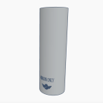 A cylindrical airgun silencer with a blue logo and the text 'AIRGUN ONLY' printed on it.