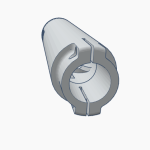 3D rendering of a cylindrical mechanical part with internal grooves and a hollow center.