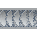 Cross-sectional view of a mechanical component with intricate internal structures and threading.